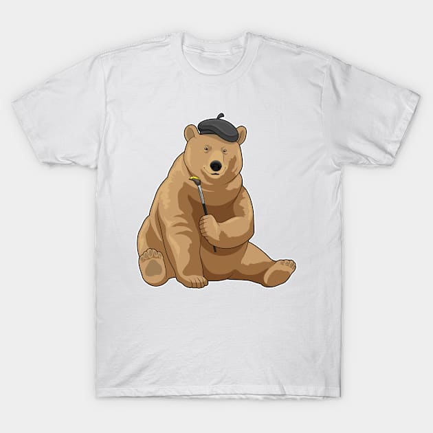 Bear Painter Paint brush T-Shirt by Markus Schnabel